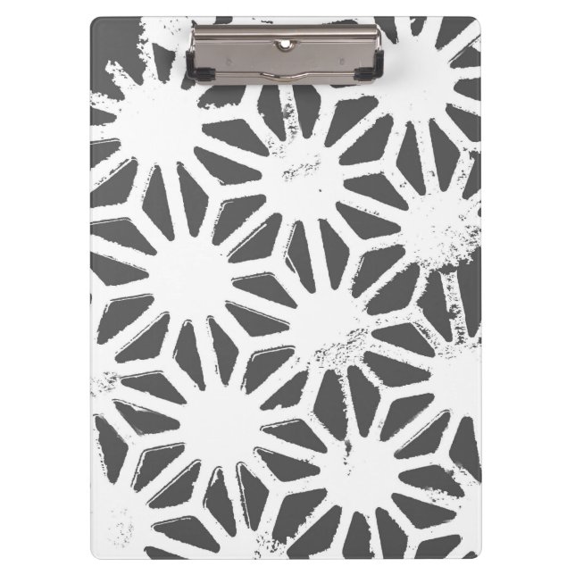 Charcoal grey geometric pattern clipboard (Front)