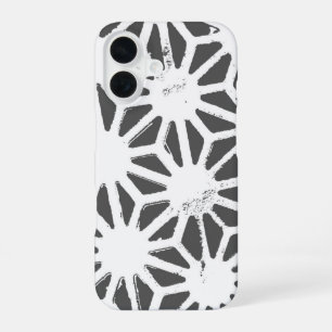 Charcoal grey geometric pattern iPhone 16 case