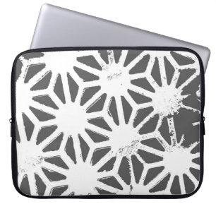 Charcoal grey geometric pattern laptop sleeve