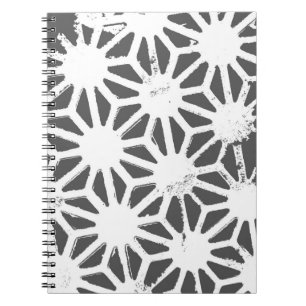 Charcoal grey geometric pattern notebook