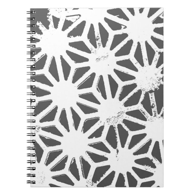 Charcoal grey geometric pattern notebook (Front)