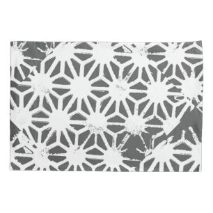 Charcoal grey geometric pattern pillowcase