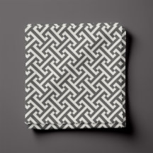 Charcoal Grey Greek Key Pattern