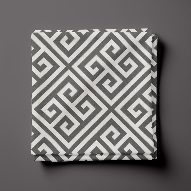 Charcoal Grey Greek Key Pattern Fabric (Creator Uploaded)