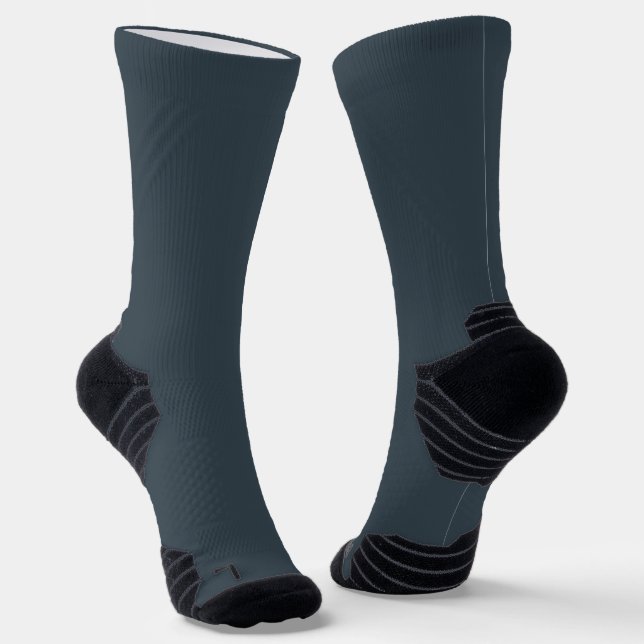 Charcoal Grey High-Performance Athletic Crew Socks (Angled)
