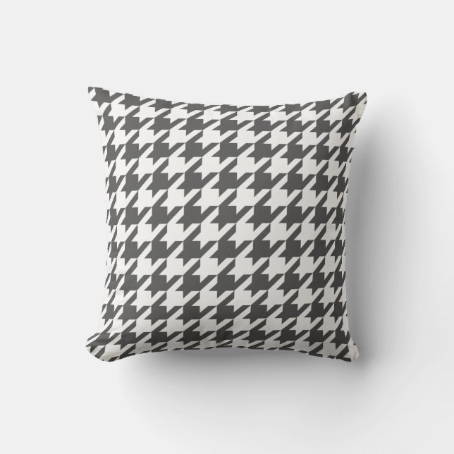 Charcoal Grey Houndstooth Cushion (Front)