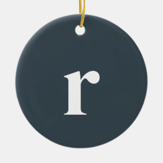 Charcoal Grey Initial Letter | Trendy Minimalist Ceramic Ornament