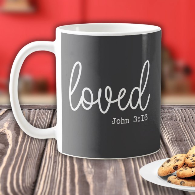 Charcoal Grey Love Faith Quote minimalist Coffee Mug (Creator Uploaded)