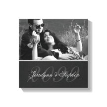 Charcoal Grey Mat Anniversary Name SQUARE Photo
