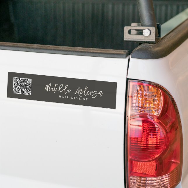 Charcoal grey modern minimal elegant script  bumper sticker (On Truck)