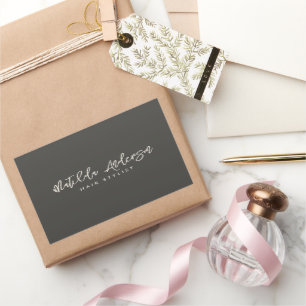 Charcoal grey modern minimal elegant script  rectangular sticker