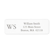 Charcoal Grey Monogram Return Address