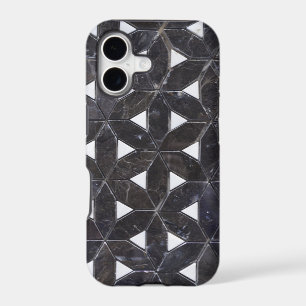 Charcoal Grey Mosaic flower of life pattern