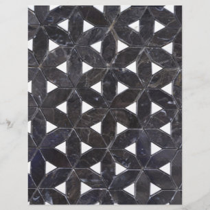 Charcoal Grey Mosaic flower of life pattern