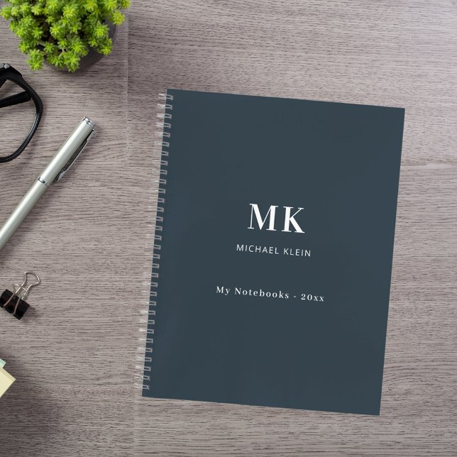 Charcoal grey name monogram notebook (Creator Uploaded)
