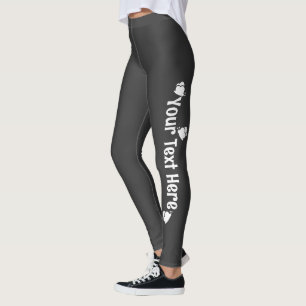 Charcoal Grey Personalised Butterfly Name Leggings