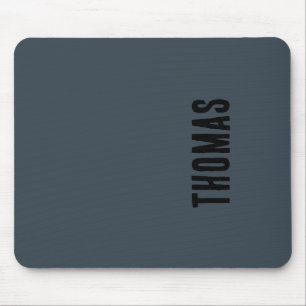 Charcoal Grey Personalised Minimalist Name Mouse Pad