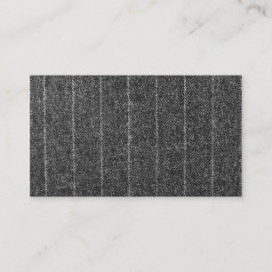 Charcoal Grey Pinstripe Tweed Slate Black Fabric Business Card