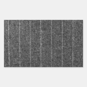 Charcoal Grey Pinstripe Tweed Slate Black Fabric Rectangular Sticker
