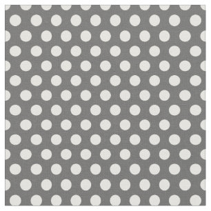 Charcoal Grey Polka Dots Fabric