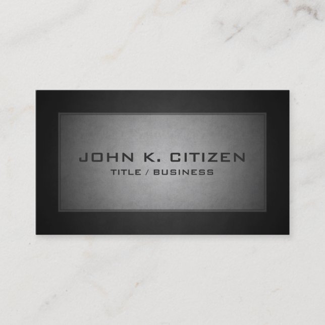 Charcoal Grey Professional Border Business Card (Front)