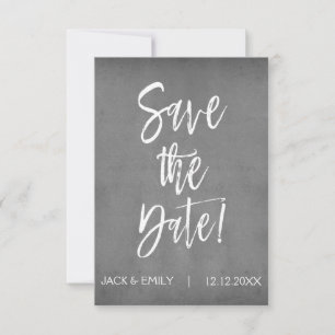 Charcoal Grey Save the Date Card