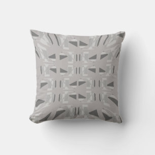 Charcoal Grey Shades Small Shapes Art Labyrinth Cushion