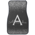 Charcoal Grey Silver Glitter Sparkle Monogram