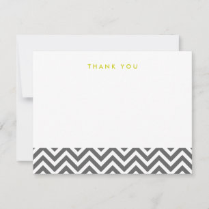 Charcoal Grey Simple Chevron Thank You Note Cards