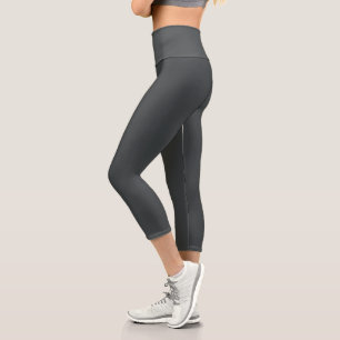 Charcoal grey (solid colour) capri leggings