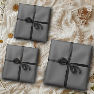 Charcoal Grey Solid Colour   Classic   Elegant Wra Wrapping Paper Sheet