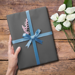 Charcoal Grey Solid Colour   Classic   Elegant Wrapping Paper