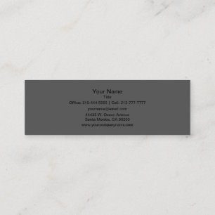 Charcoal Grey Solid Colour Customise It Mini Business Card