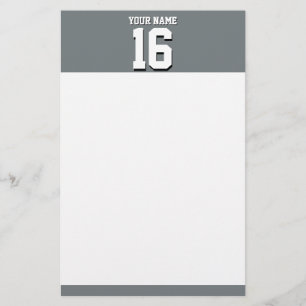 Charcoal Grey Sports Jersey Team Jersey Stationery