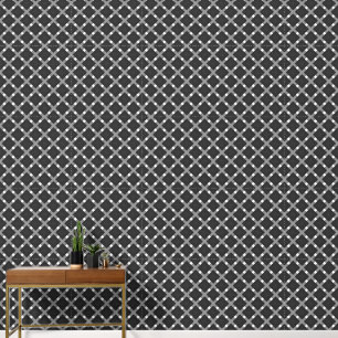 Charcoal Grey Squares on Grey and White Wallpaper