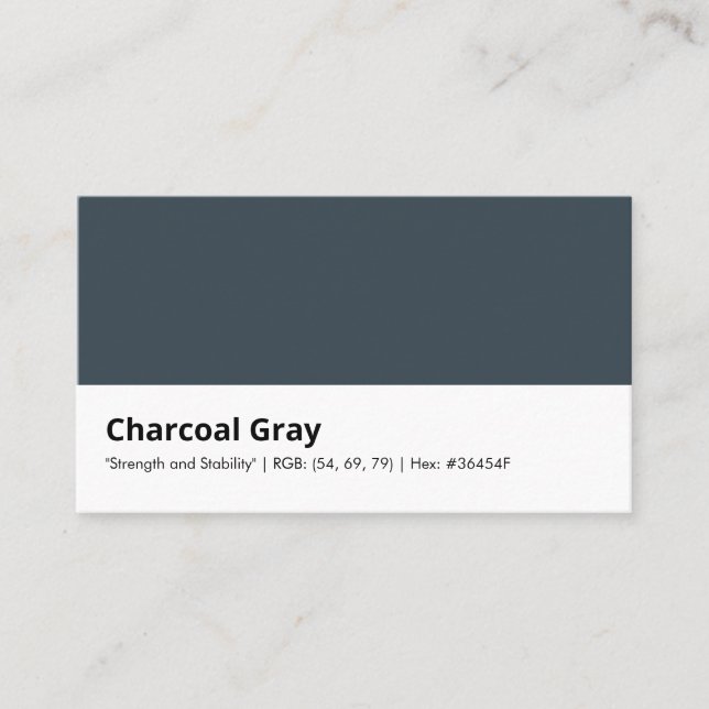 Charcoal Grey | "Strength and Stability" Business Card (Front)