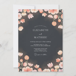 Charcoal Grey Sultry Twilight Wedding Invitation