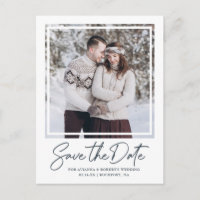 Charcoal Grey Text and Photo Save the Date