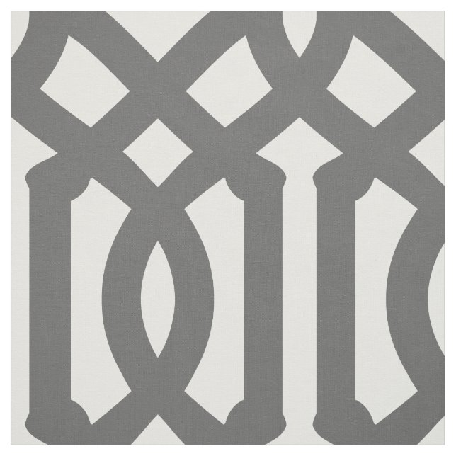 Charcoal Grey Trellis Large Scale Fabric (Swatch)