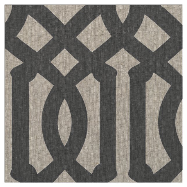 Charcoal Grey Trellis Large Scale Fabric (Swatch)