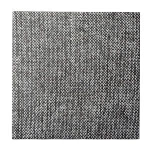Charcoal Grey Tweed Fabric Texture Pattern Ceramic Tile