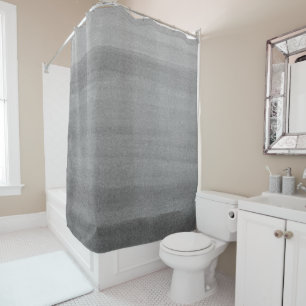 Charcoal Grey Watercolor Ombre Pattern Shower Curtain