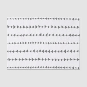 Charcoal Grey White Aztec Arrows Pattern Tissue Paper