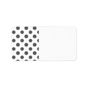 Charcoal Grey White Polka Dots Pattern Label
