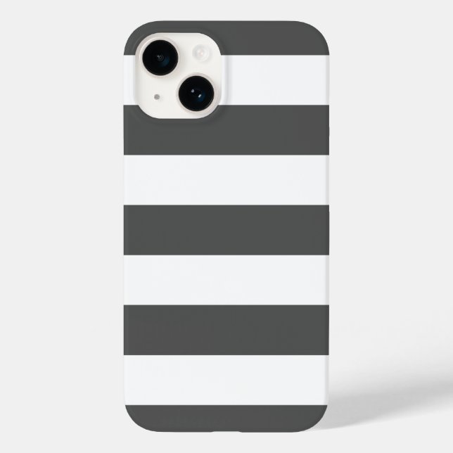 Charcoal Grey Wide Stripe Case-Mate iPhone Case (Back)