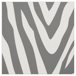 Charcoal Grey Zebra Print Large Scale Fabric