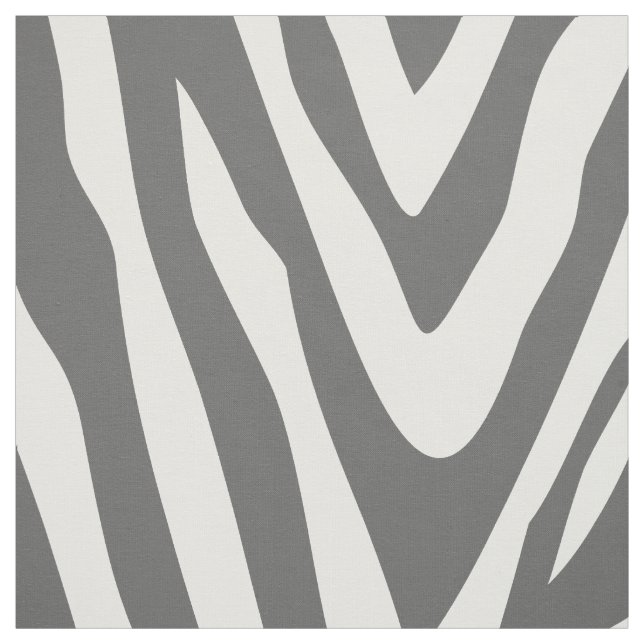Charcoal Grey Zebra Print Large Scale Fabric (Swatch)