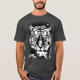 Charcoal Heather Colour Tiger Head Elegant Templat T-Shirt