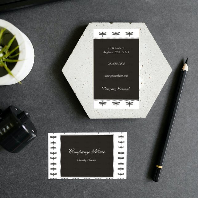 Charcoal Infinite Dragonfly Business Card (Charcoal Infinite Dragonfly Business Card)