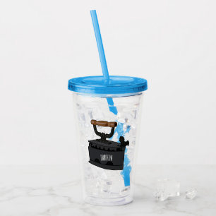Charcoal iron cartoon illustration  acrylic tumbler